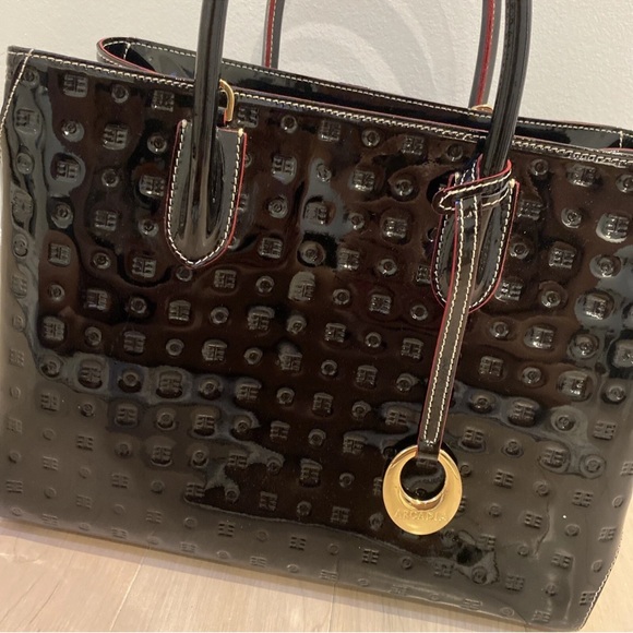 Arcadia Black Patent Leather Tote Bag - Picture 2 of 15